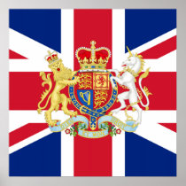 Diamond Jubilee Union Flag and Royal Crest Print