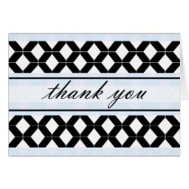 Diamond Lines Thank You Damask Baby Blue cards