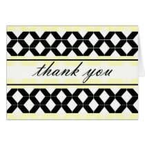 Diamond Lines Thank You Damask Bright Yellow cards