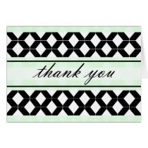 Diamond Lines Thank You Damask Mint Green cards