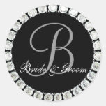 Diamond monogram B customizable seal Sticker