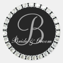 Diamond monogram B customizable seal Sticker