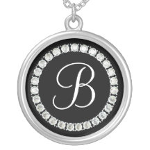 Diamond monogram B Personalized Necklace