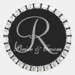 Diamond monogram R customizable seal Stickers