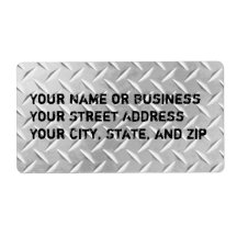 Diamond Plate Metal Pattern Shipping Address Label