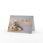Diamond Ring and Pearls Engagement Announcement cards