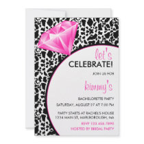 Diamond Ring Bling Bachelorette Party Custom Invite