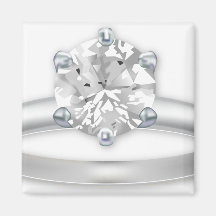 Diamond Ring Bling Clipart Graphic Refrigerator Magnets