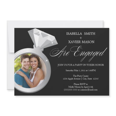 Diamond Ring Engagement Party Invite (Photo) by twopinkhearts