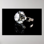 Diamond ring on black print