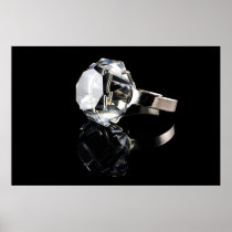 Diamond ring on black print