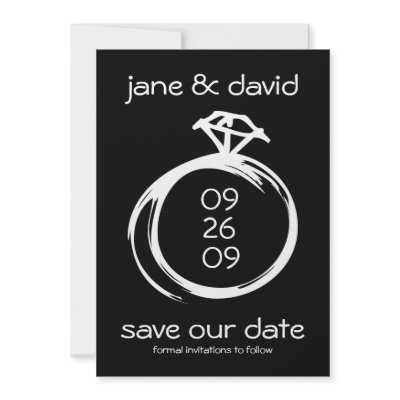 Diamond Ring Save The Date Announcements by pinkinkart