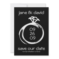 Diamond Ring Save The Date Announcements