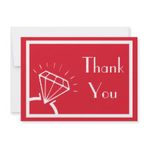 Diamond Ring Silhouette Thank You (Dark Red) Custom Invitation