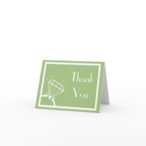 Diamond Ring Silhouette Thank You (Sage / White) Card
