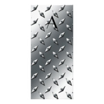 Diamond silver plate steel monogram customized rack card