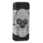 Diamond Skull and Black Glitter iPhone 4 iPhone 4 Case