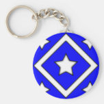 Diamond Star Design Blue Key Chains
