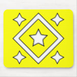Diamond Star Design Yellow Mousepad