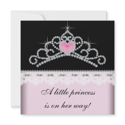 Diamond Tiara Pink Black Princess Baby Shower by BabyCentral
