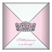 Diamond Tiara Pink Princess Baby Shower Invitation