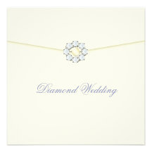 Diamond Wedding Anniversary with Diamond Broach Personalized Invite