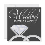 Diamond Wedding Rings Invitaion (Black) Invites