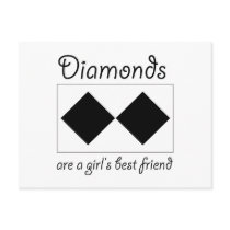 Diamonds are a girls best friend postcard