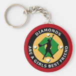 DIAMONDS ARE A GIRLS BEST FRIEND - WOMENS SOFTBALL KEY CHAIN