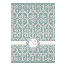 Diamonds & Lace, Monogrammed Wedding Invitation