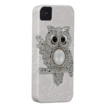 Diamonds Owl & Paisley Lace iPhone 4 Case