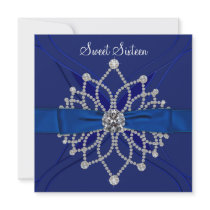 Diamonds Royal Blue Sweet Sixteen Birthday Party