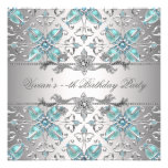 Diamonds Silver Blue All Occasion Party Invitation