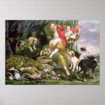 Diana and her handmaidens after the hunt poster