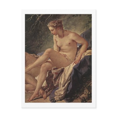 Diana leaving Bath in detail - François Boucher Post Card by JustFineArts