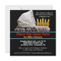 Diaper Keg Party Invitations - New Dad Baby Party