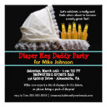 Diaper Keg Party Invitations - New Dad Baby Party