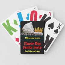Diaper Keg Poker Personalized Playing Cards