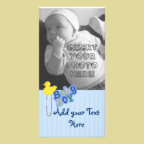 Diaper Pin Duck Baby Boy photo cards