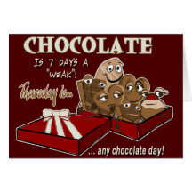 Dias da Semana - Thursday's chocolate Cartões