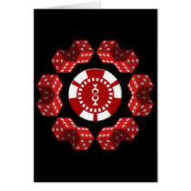 DICE AND POKER CHIP GREETING CARD