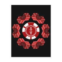DICE AND POKER CHIP POSTCARD