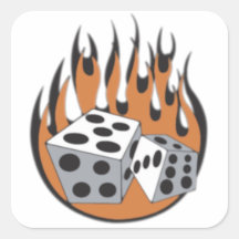 Dice Flames Stickers