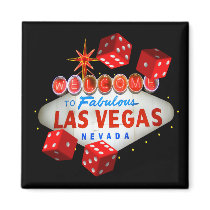 Dice Players Lucky Las Vegas Magnet