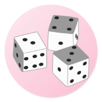 Dice Round Stickers