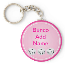 dice with pink circle customizable keychain