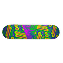 Dichroic Psychedelic Fused Glass Fractal Custom Skate Board