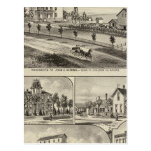 Dickinson County Residences, Kansas Postcard