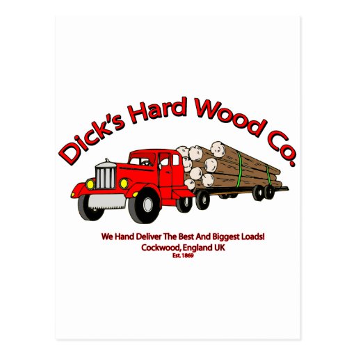 Dicks Hard Wood Logs Company Spoof Post Card