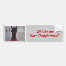 Did She Say Hare Straighteners? Bumper Sticker